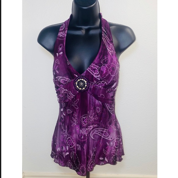 Purple Halter Top - Picture 1 of 4